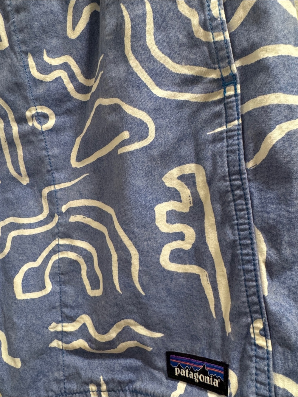 Patagonia Men’s Blue Printed Shorts - Picture 3 of 6